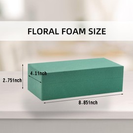 8Pcs Floral Foam Blocks Each (8.85”L x 4.1”Wx 2.75”H) Green Wet & Dry Flower Foam for Fresh & Artificial Flower Arrangements, DIY Crafts, Arts, Weddings, Birthdays and Garden Decorations