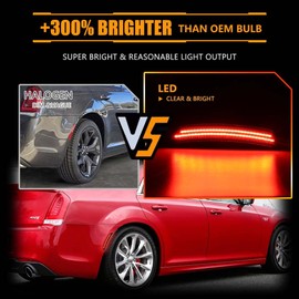 OFFKAT Rear Fender LED Side Lights for Chrysler 300 2015-2024, Smoked Lens Side Bumper Marker Lamps, Ultra-Bright Red LED Turn Signal Lights, 2 PCS