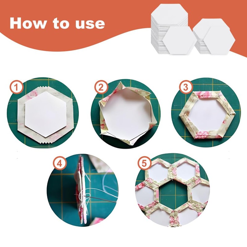 400 PCS Hexagon English Paper Piecing Quilting Templates, 26 mm
