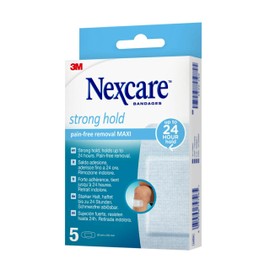 Nexcare Strong Hold Maxi Pain-Free Removal Bandages, 50 mm x 101 mm, 5/Pack