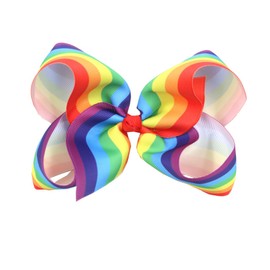 Rainbow Hair Clip Pin Bow Girls Ribbon Hair-bow Hairclips Hair Accessories JHP01 (-Bow)