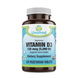Livamed - Vitamin D3 5,000 IU Veg Tabs 120 Count