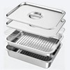 QURAS Grill Prep & Serve Tray Set with Lids, 5-Piece