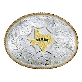 Montana Silversmiths Men's Twisted Rope Texas Belt Buckle Multi One Size
