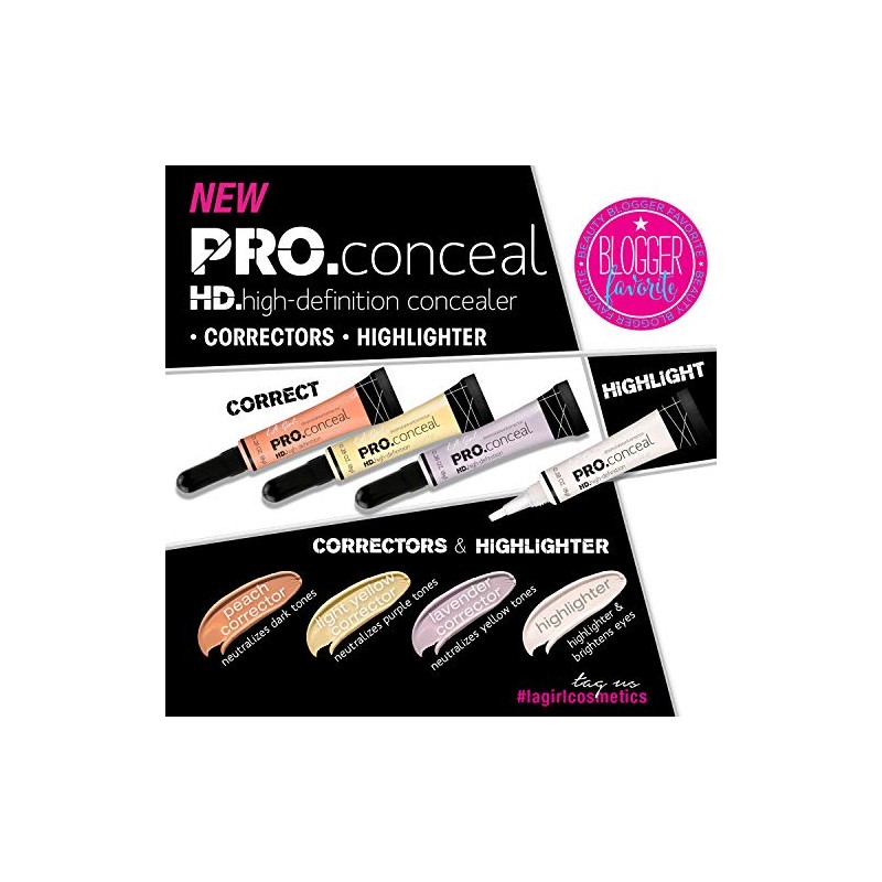 L.A. Girl Pro Conceal HD Concealer, Yellow Corrector, 0.28 Ounce