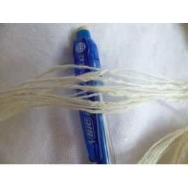 FOUR PACK Ivory White Shiny Silky Rayon Thick Thin Slubby Yarn