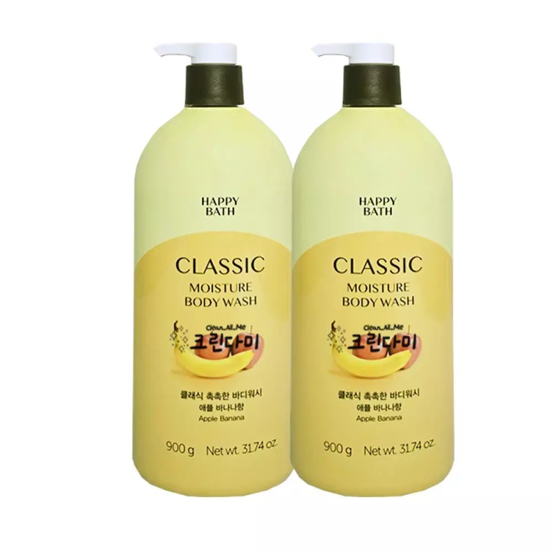 Happybath 해피바스 클래식 바디워시 촉촉한 애플 바나나 900g x2개 Happybath