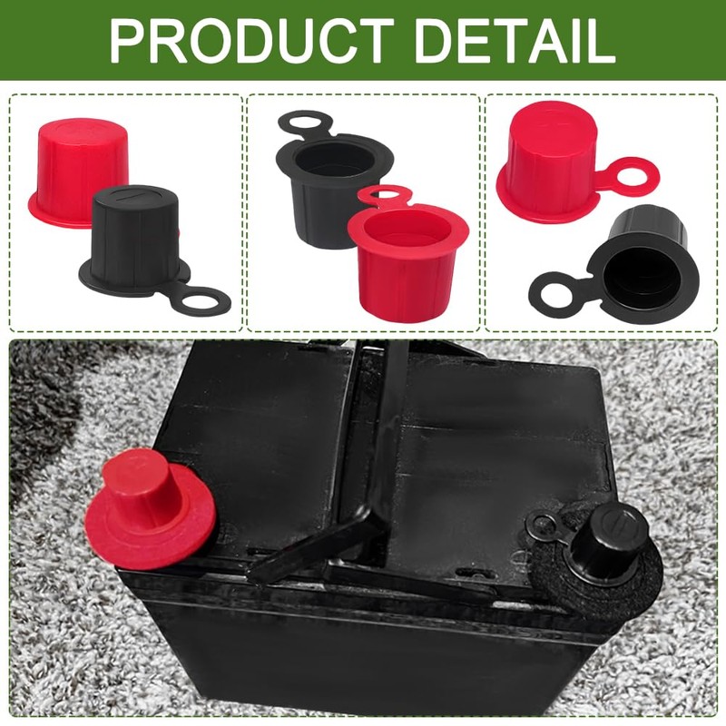 Rebvugr 4PCS Car Battery Terminal Cover, Battery Terminal Protector, Batteries