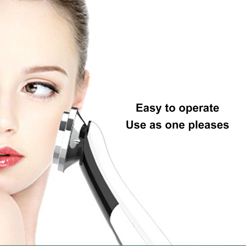 USB Muti Function Facial Massager Red Blue Led Heating Vibration