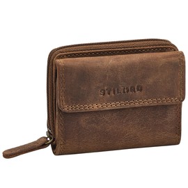 STILORD 'Suki' Small Women's Leather Wallet - Mini Purse with Zip Retro Leather Wallet with Extra Coin Compartment - Genuine Leather Wallet in Elegant Gift Box, Medium - Brown, XS, coin purse