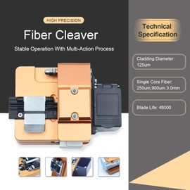 Signal fire Optical Fiber Cleaver, Fiber Optic Knife, High Precision Optical Fiber Cleaver W/ 16 Cleaving Spots & 48000 Cleaves, FTTH Optic Fiber Cutter W/Scrap Collector