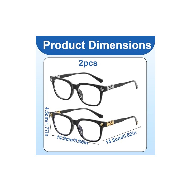 Chrome Heart Glasses with Blue Light Filter, Clear Glasses Men
