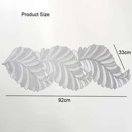 Hosoncovy PVC Hollow Table Runner Non-slip Decorative Table Mats Placemat for Home Party Kitchen Dining Wedding Decor (92CM X 33CM) (Silver)