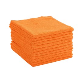 Dri Professional Extra-Thick Microfiber Cleaning Cloth 12 Pack Orange (16IN x 16IN, 300GSM, Commercial Grade All-Purpose Microfiber Highly Absorbent, LINT-Free, Streak-Free Cleaning Towels)