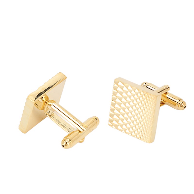 1 Pair French Cufflinks Double Layer Electroplating Polished Brass Gold