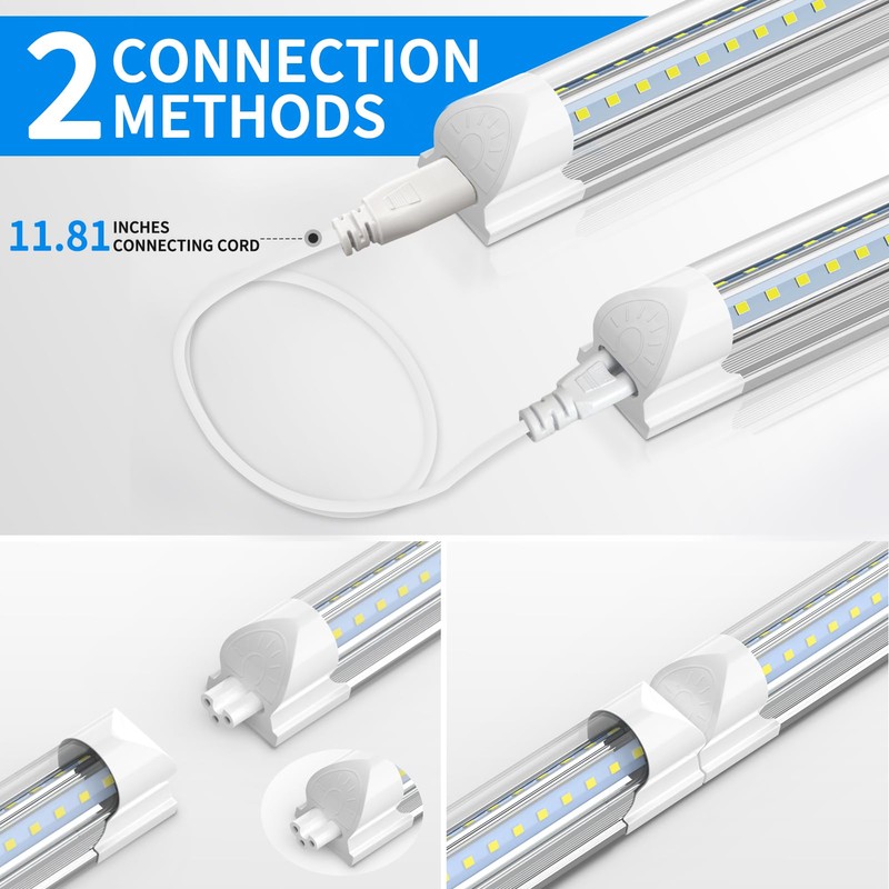 CNSUNWAY LED Shop Light 2FT, 20W 3000LM 6500K, T8 LED