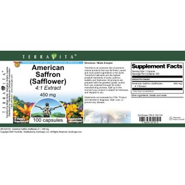 American Saffron (Safflower) 4:1-450 mg (100 Capsules, ZIN: 524134)