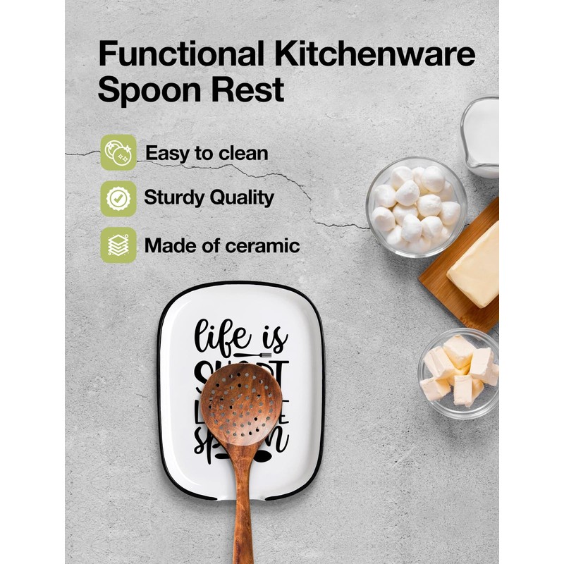 Funny Life Is Short Lick The Spoon Quote Spoon Rest