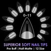 Melous Medium Stiletto Gel False Nail Tips, 120 PCS Pre