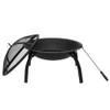 Outdoor Fire Pit Fireplace Portable Firepit Iron Brazier Wood Burning