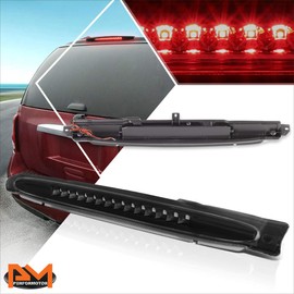 PM PERFORMOTOR Full LED 3rd Third Brake Light High Mount Stop Light Compatible with Chevy Trailblazer/GMC Envoy 02-09,Black/Smoked