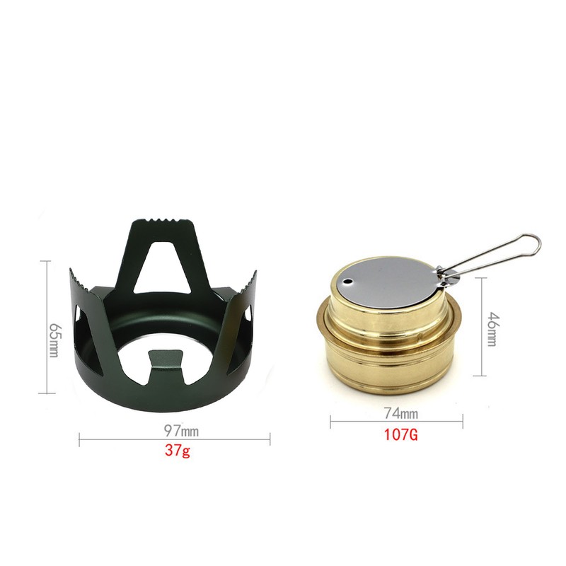 Mini Alcohol Stove Brass Aluminum Alloy Safe Windproof Portable Widely