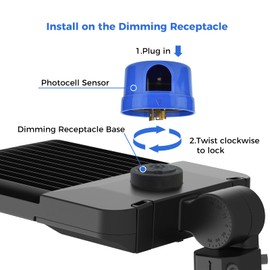 AIKVSXER Photocell Sensor Auto On Off Dusk to Dawn Light Control Switch Photocell Twist Lock for Outdoor Lighting IP66 Waterproof, 1 Pack