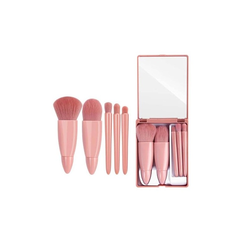 Monrocco Travel Makeup Brush Set, 5pcs Mini Complete Function Cosmetic