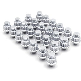 100PCS Wheel Rim Lip Rivets Nuts of 8.5 mm/0.33 in Hole Replacement Plastic Chrome Silver Rivets