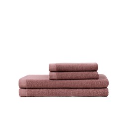 Coyuchi Classic Organic Minimalist Bath Towel Set, Plum Blossom