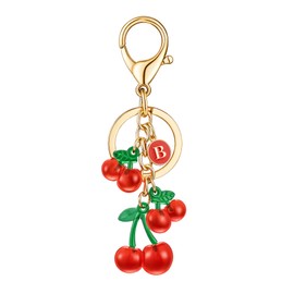 HAISWET Red Cherry Keychain Letter Alphabet Key Ring Backpack Charms Backpack Accessory
