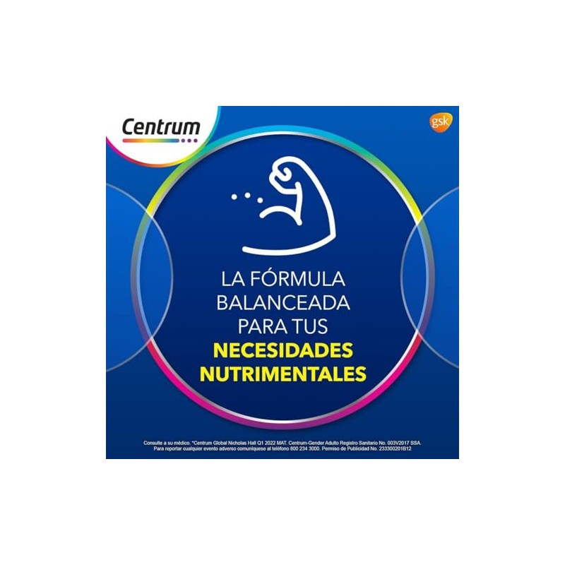 Centrum Multivitaminico Gender Adulto Hombre com Magnesio, Vitamina C, Calcio