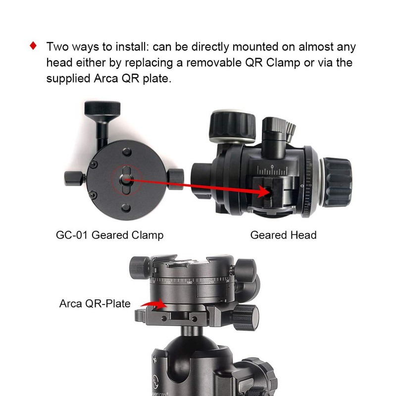 SUNWAYFOTO GC-01 Geared Head Professional Panoramic Tripod Head Geared Head