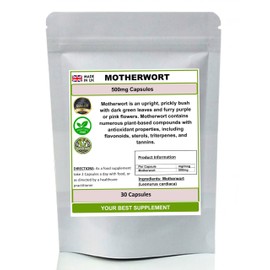 Motherwort Capsules (Leonurus cardiaca) 100% Pure (No additives No Fillers) (30)