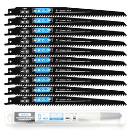 MUOZLOP 10 Pack 9 Inch Reciprocating Saw Blades Set, 6 TPI Saw Blades for Reciprocating Saw, for Wood/Metal Reciprocating Saw Blades (10, 6TPI, 225 mm)