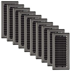 Imperial RG1995 4 x 10-Inch Louvered Steel Painted Floor Register, Pewter, 10 Pack