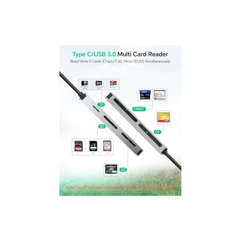 CFast - Lector de tarjetas USB C CFast2.0 de 5
