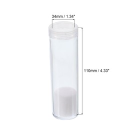 PATIKIL Round Coin Tubes, 6 Pack Coin Storage Tubes with Screw Lid Plastic Coin Holders Containers Fit 27mm Coins for Collection Supplies, Clear