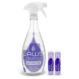 JAWS Foaming Bathroom Cleaner Bottle with 2 Refill Pods. Refillable Cleaning Supplies.
