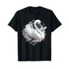 Watercolor Swan Motif T-Shirt