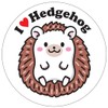 I Love Hedgehog Sticker (Color) Circle Hedgehog Sticker