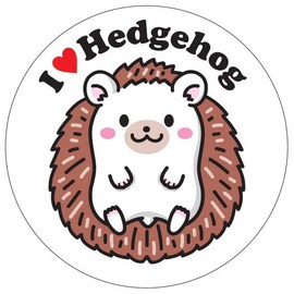 I Love Hedgehog Sticker (Color) Circle Hedgehog Sticker