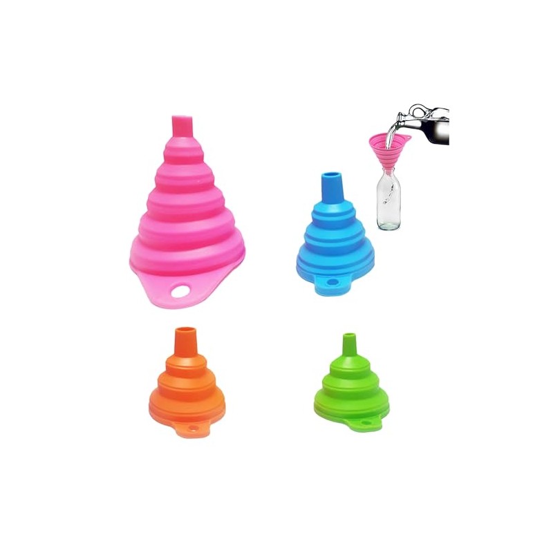SSKHE 4-piece amazing collapsible funnel set, compact, colourful and convenient