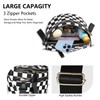 Generic Bum Bags for Women Crossbody, Black and White Checkered,