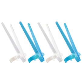isnack Finger Chopsticks for Gamers - 4 PCS Gamer Chopsticks, Snack Grabber, Chips Helper (White/Blue)