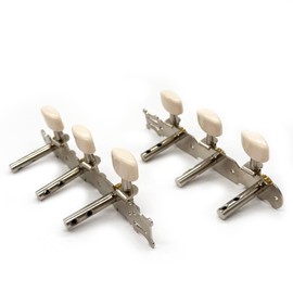harpfeas 3-on-a-plate Guitar Tuning Pegs Chrome Plated Machine Heads Keys, Double Hole Tuners for Acoustic Classical Guitar (Chrome)