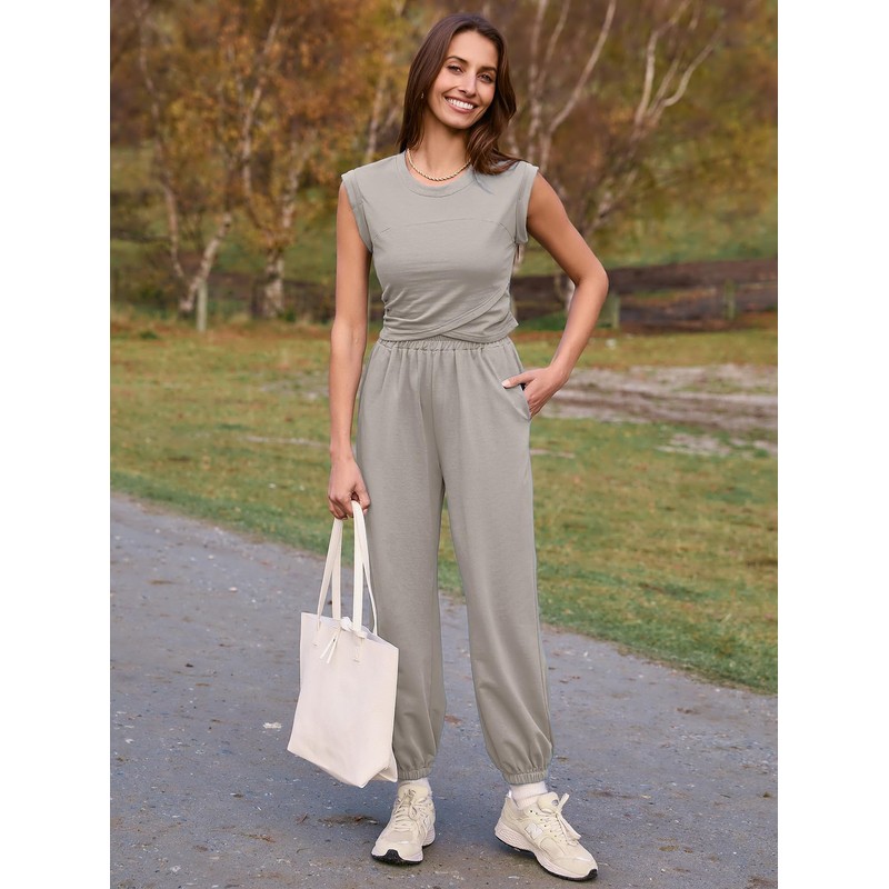 Glamaker Women's Fashion Summer Athletic Sets Two Piece Fall Lounge