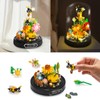 Allhero Flower Bouquet Building Set with LED String Light, Animals
