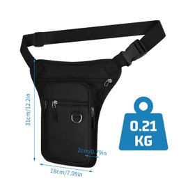 Shengxi Drop Leg Belt Bags for Men Women Versatile Waist Bag Waterproof Leg Bag for Motorcycle Tactical Leg Bag for Outdoor Hiking Travel Cycling (Black), black, Sports