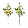 Xshelley 2 Bunches Artificial Lemon Branches,8 Head Fake Lemons Stems,